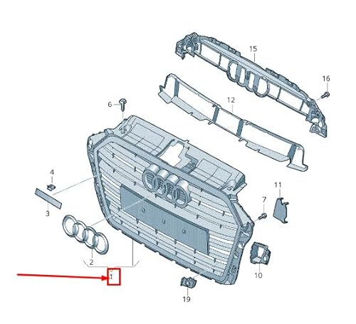 Passend für Audi A3 Sportback 8V Kühlergrill 8V3853651Ab 3Fz 8V3853651Ab3Fz Original von gtvtrading