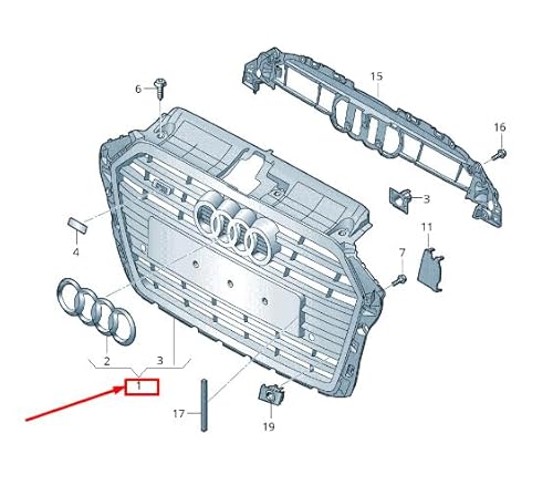 Passend für Audi A3 Sportback 8V Kühlergrill 8V3853651Aefuq 8V3853651Ae Fuq Original von gtvtrading