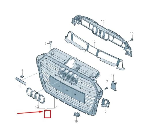 Passend für Audi A3 Sportback 8V Kühlergrill 8V3853651An3Fz 8V3853651An 3Fz Original von gtvtrading