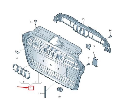 Passend für Audi A3 Sportback 8V Kühlergrill 8V3853651Bd1Rr 8V3853651Bd 1Rr Original von gtvtrading