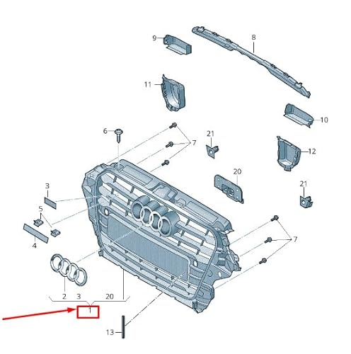 Passend für Audi A3 Sportback 8V Kühlergrill 8V3853651D 1Rr 8V3853651D1Rr Original von gtvtrading