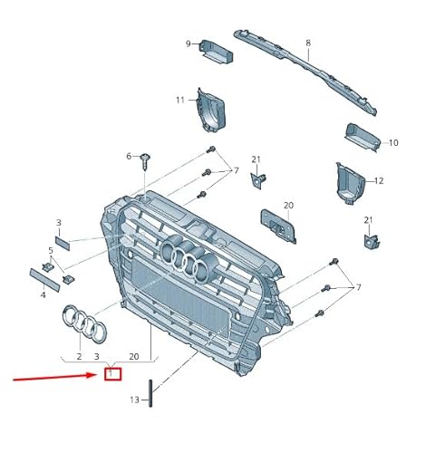 Passend für Audi A3 Sportback 8V Kühlergrill 8V3853651E Cka 8V3853651Ecka Original von gtvtrading