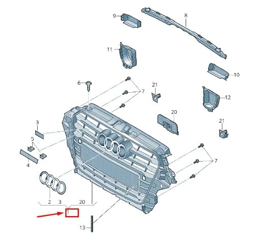 Passend für Audi A3 Sportback 8V Kühlergrill 8V3853651H 1Qp 8V3853651H1Qp Original von gtvtrading