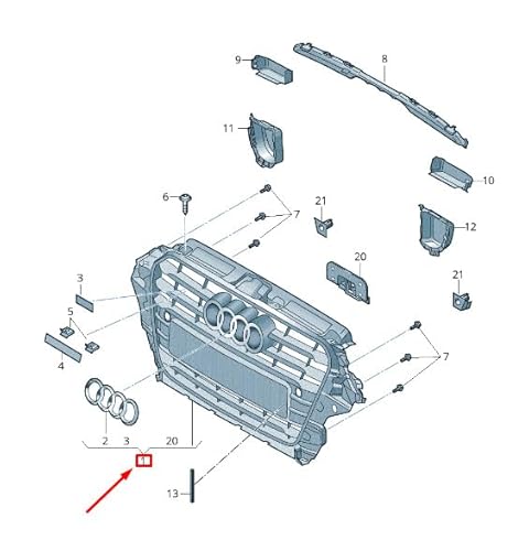 Passend für Audi A3 Sportback 8V Kühlergrill 8V3853651N 1Rr 8V3853651N1Rr Original von gtvtrading