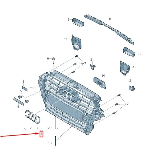 Passend für Audi A3 Sportback 8V Kühlergrill Frontgrill 8V3853651Ah1Rr Original von gtvtrading