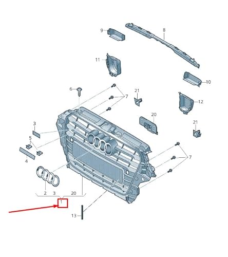 Passend für Audi A3 Sportback 8V Kühlergrill Frontgrill 8V5853651Acka Original von gtvtrading