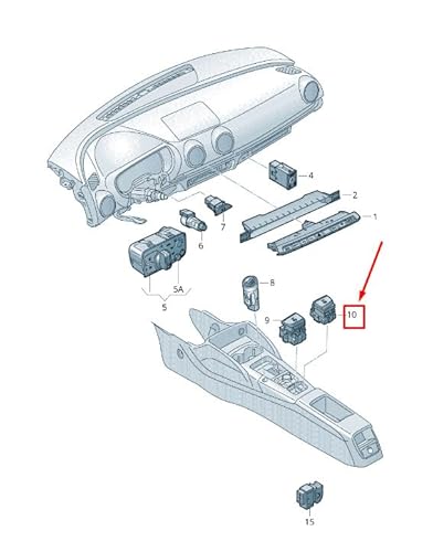 Passend für Audi A3 Sportback 8V Schalter Bergabfahrassistent RHD 8V2927143 Original von gtvtrading