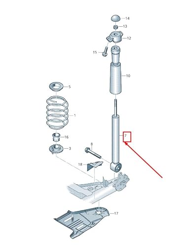 Passend für Audi A3 Sportback 8V Stoßdämpfer Hinten Links 8V0513049 Original von gtvtrading