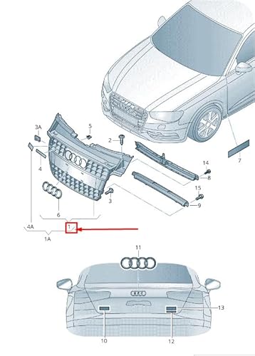 Passend für Audi A4 Allroad B8 Kühlergrill 8K0853651Ak T94 8K0853651Akt94 Original von gtvtrading