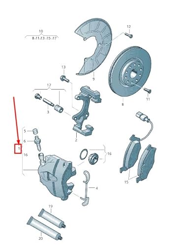 Passend für Audi A4 Avant B8 Bremssattel Vorne Rechts 8K0615124C Original von gtvtrading