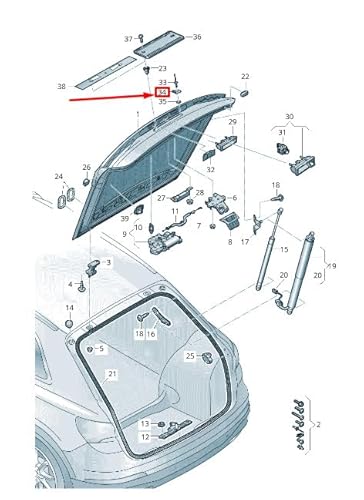 Passend für Audi A4 Avant B8 Kennzeichenhalter Heckklappe 8R0827199 Original von gtvtrading