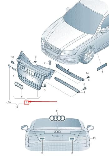 Passend für Audi A4 Avant B8 Kühlergrill 8K0853651Aj T94 8K0853651Ajt94 Original von gtvtrading