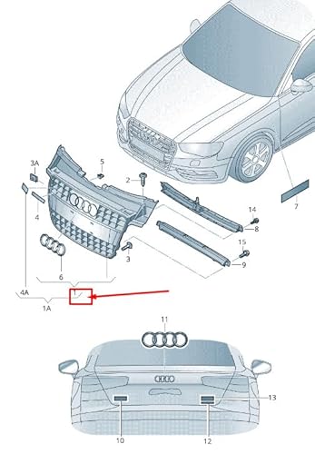 Passend für Audi A4 Avant B8 Kühlergrill 8K0853651Gvmz 8K0853651G Vmz Original von gtvtrading