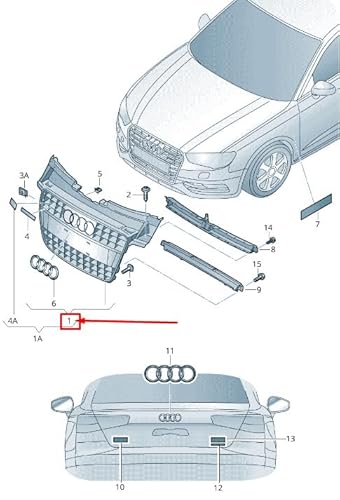 Passend für Audi A4 Avant B8 Kühlergrill 8K0853651H Vmz 8K0853651Hvmz Original von gtvtrading