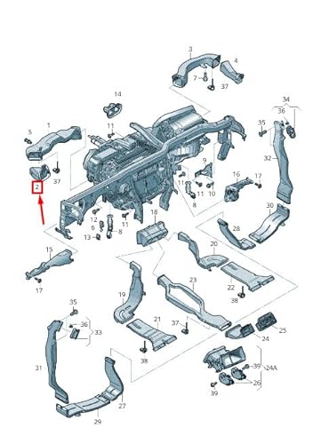 Passend für Audi A4 Avant B8 Luftführung Armaturenbrett Vorne Links 8T2819725A Original von gtvtrading