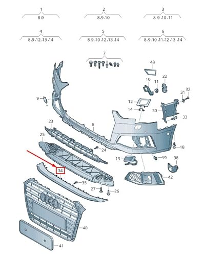 Passend für Audi A4 Avant B9 Frontspoiler Spoiler 8W0807717 TB2 8W0807717TB2 Original von gtvtrading