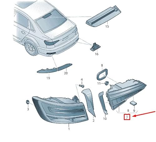 Passend für Audi A4 Avant B9 Heckklappe Rückleuchte Hinten Links 8W5945075Ab Original von gtvtrading