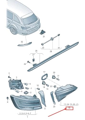 Passend für Audi A4 Avant B9 Heckklappe Rückleuchte Hinten Links 8W9945093B Original von gtvtrading