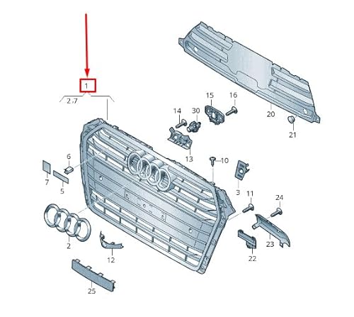 Passend für Audi A4 Avant B9 Kühlergrill 8W0853651Brrp5 8W0853651Br Rp5 Original von gtvtrading