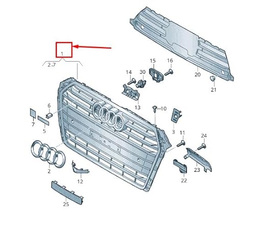 Passend für Audi A4 Avant B9 Kühlergrill 8W0853651Cb Rp5 8W0853651Cbrp5 Original von gtvtrading