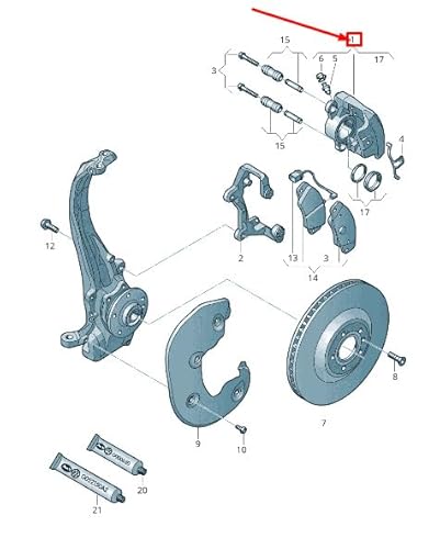 Passend für Audi A4 B8 Bremssattel Vorne Links 8T0615123D Original von gtvtrading