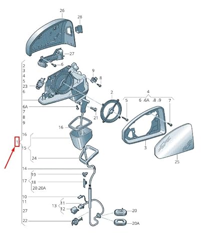 Passend für Audi A5 F5 Außenspiegel Vorne Rechts RHD 8W8857410K9B9 Original von gtvtrading