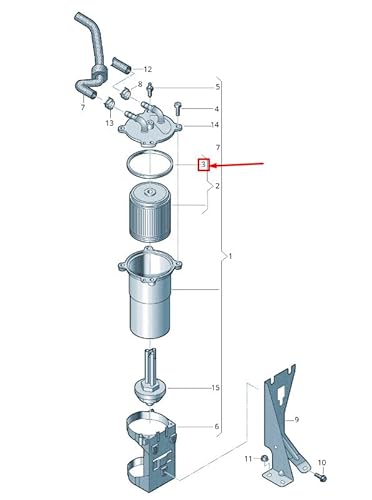 Passend für Audi A5 F5 Dichtung Kraftstofffilter 8W0127113 Original von gtvtrading