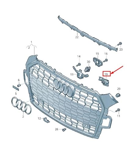 Passend für Audi A5 F5 Kennzeichenhalter Vorne Links 8W6807349A Original von gtvtrading