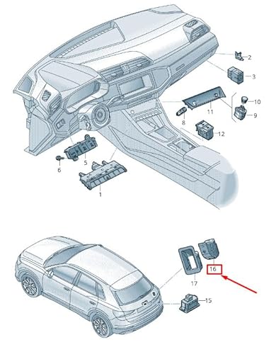 Passend für Audi A5 F5 Schalter Anhängerkupplung elektrisch klappbar 8W09595115Pr Original von gtvtrading