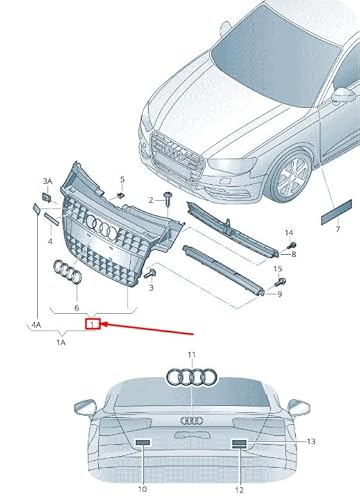 Passend für Audi A5 Sportback 8T Kühlergrill 8T0853651Aa T94 8T0853651Aat94 Original von gtvtrading