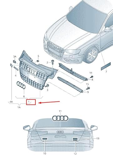 Passend für Audi A5 Sportback 8T Kühlergrill 8T0853651Act94 8T0853651Ac T94 Original von gtvtrading