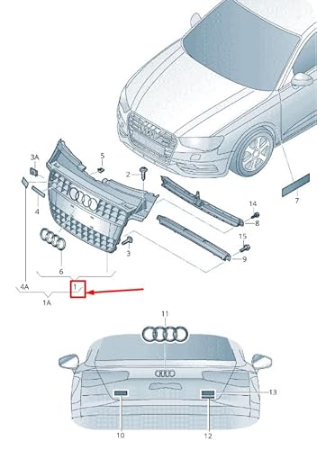 Passend für Audi A5 Sportback 8T Kühlergrill 8T0853651N Cka 8T0853651Ncka Original von gtvtrading