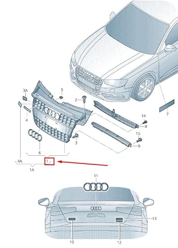 Passend für Audi A5 Sportback 8T Kühlergrill 8T0853651Q Cka 8T0853651Qcka Original von gtvtrading