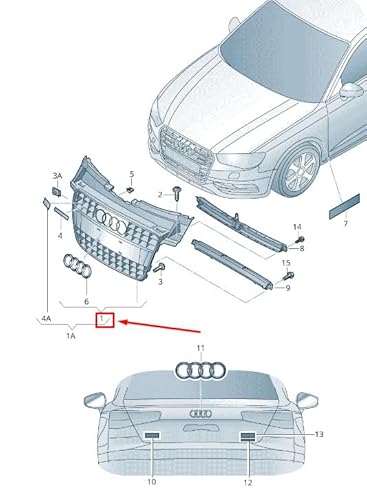 Passend für Audi A5 Sportback 8T Kühlergrill 8T0853651Tt94 8T0853651T T94 Original von gtvtrading