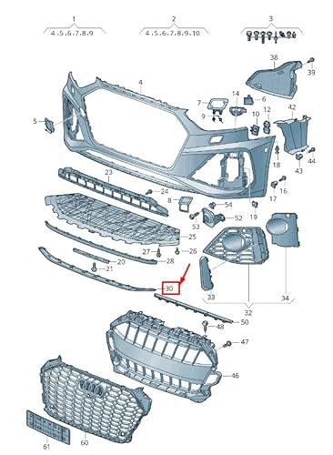 Passend für Audi A5 Sportback F5 Frontspoiler unten Stoßstange Spoiler 8W0807513Bt94 Original von gtvtrading