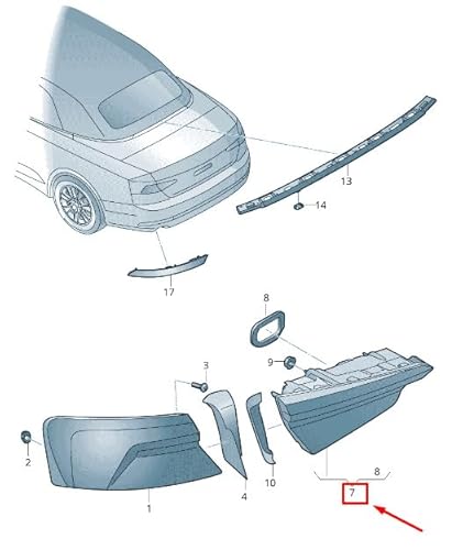 Passend für Audi A5 Sportback F5 Heckklappe Rückleuchte Hinten Links 8W6945075 Original von gtvtrading