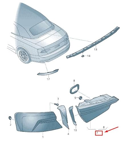 Passend für Audi A5 Sportback F5 Heckklappe Rückleuchte Hinten Links 8W6945075A Original von gtvtrading