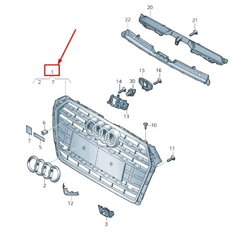 Passend für Audi A5 Sportback F5 Kühlergrill 8W6853651R Fuq 8W6853651Rfuq Original von gtvtrading