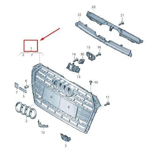 Passend für Audi A5 Sportback F5 Kühlergrill 8W6853651R Rp5 8W6853651Rrp5 Original von gtvtrading