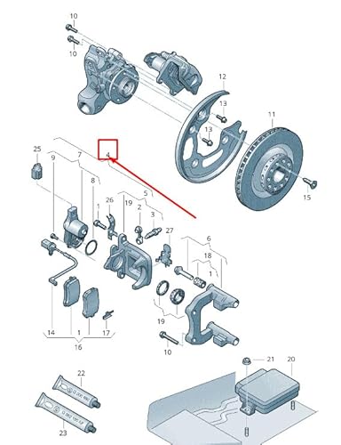 Passend für Audi A6 Allroad 4G Bremssattel Hinten Links Und Servomotor 4G0615403F von gtvtrading