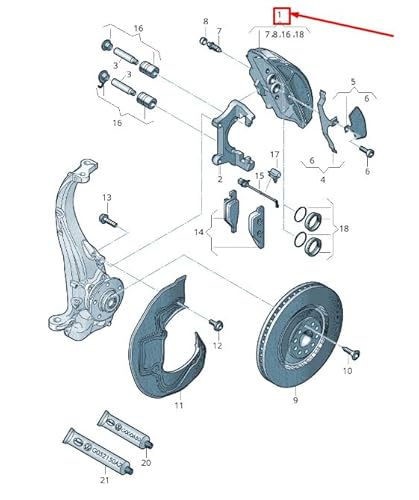 Passend für Audi A6 Allroad 4G Bremssattel Vorne Links 4G0615123F Original von gtvtrading