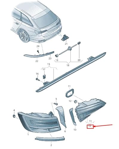 Passend für Audi A6 C8 Heckklappe Rückleuchte Hinten Links 4K5945075A Original von gtvtrading