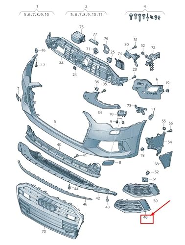 Passend für Audi A6 C8 Luftleitgitter Stoßstange Vorne Links 4K08076479B9 Original von gtvtrading
