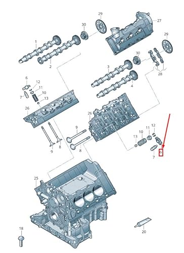 Passend für Audi A6 C8 Motor Zylinderkopf Rolle Kipphebel 059109417S Original von gtvtrading