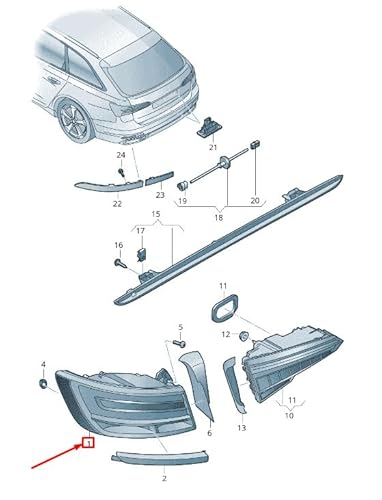 Passend für Audi A6 C8 Rückleuchte Hinten Rechts 4K5945224A Original von gtvtrading