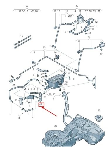 Passend für Audi A7 Sportback 4G Dampfkanister Luftfilter 8R0201232E Original von gtvtrading