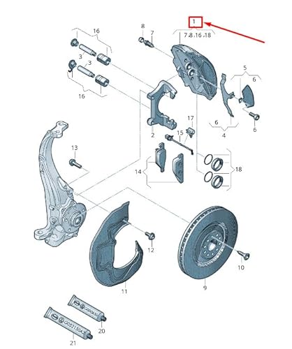 Passend für Audi A8 4H Bremssattel Vorne Links 4H0615123B Original von gtvtrading