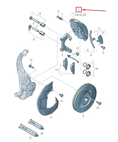 Passend für Audi A8 4H Bremssattel Vorne Links 4H0615123C Original von gtvtrading