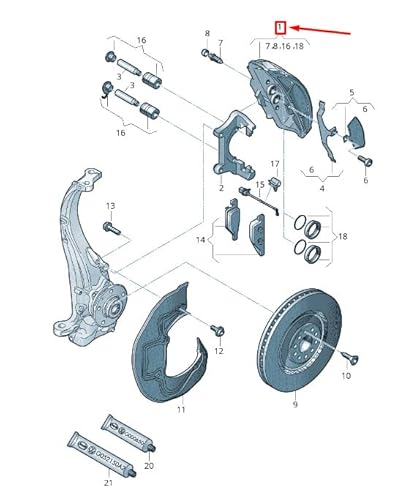 Passend für Audi A8 4H Bremssattel Vorne Rechts 4H0615124C Original von gtvtrading