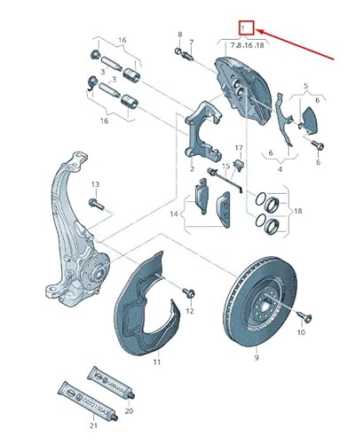 Passend für Audi A8 4H Bremssattel Vorne Rechts 4H0615124D Original von gtvtrading